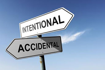 Signposts with divergent signs: "Intentional" and "Accidental"